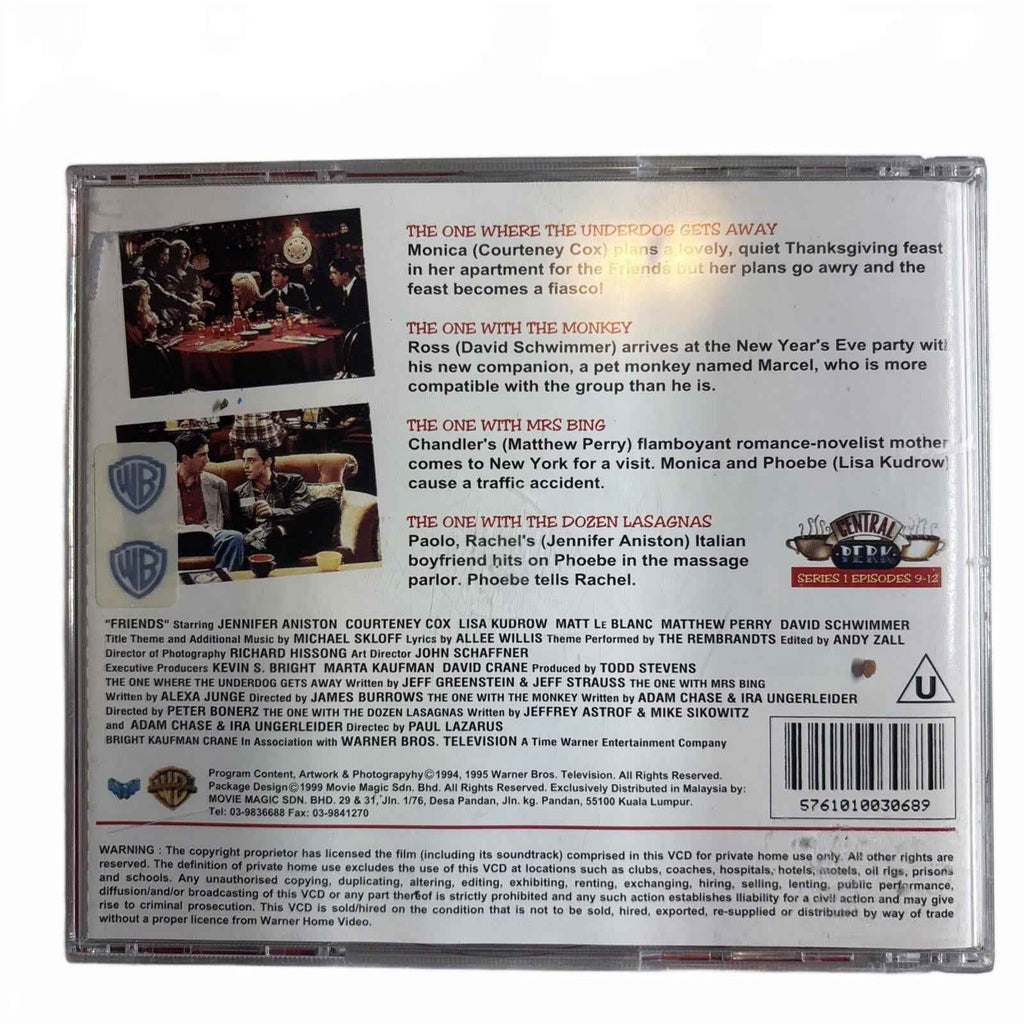 Mega Rare 1994 Friends Season 1 Episodes 9-12 Original Video CD VCD Set HTF OOP