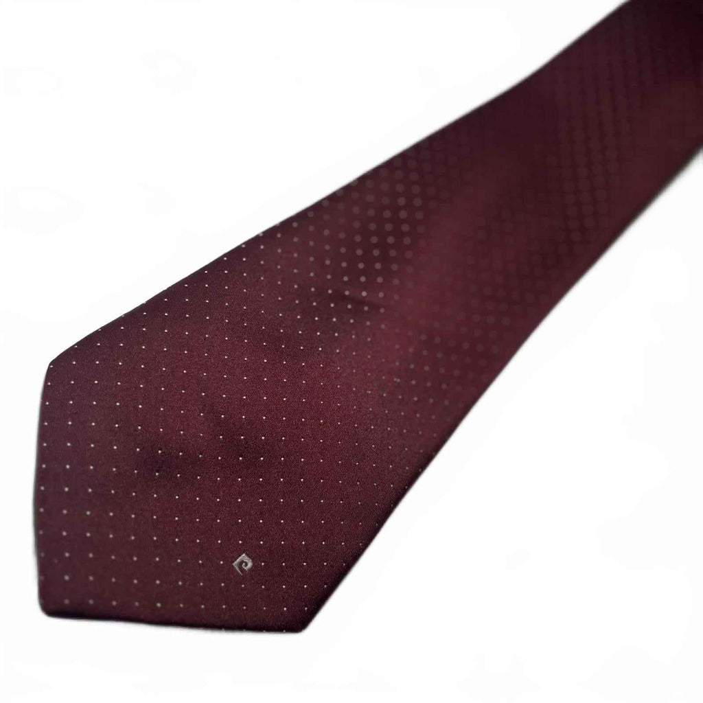 Pierre Cardin Burgundy Polka Dot Men's Trump Tie