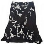 Country Belle Women's Black Linen Cotton Skirt Size 16 Vintage Style