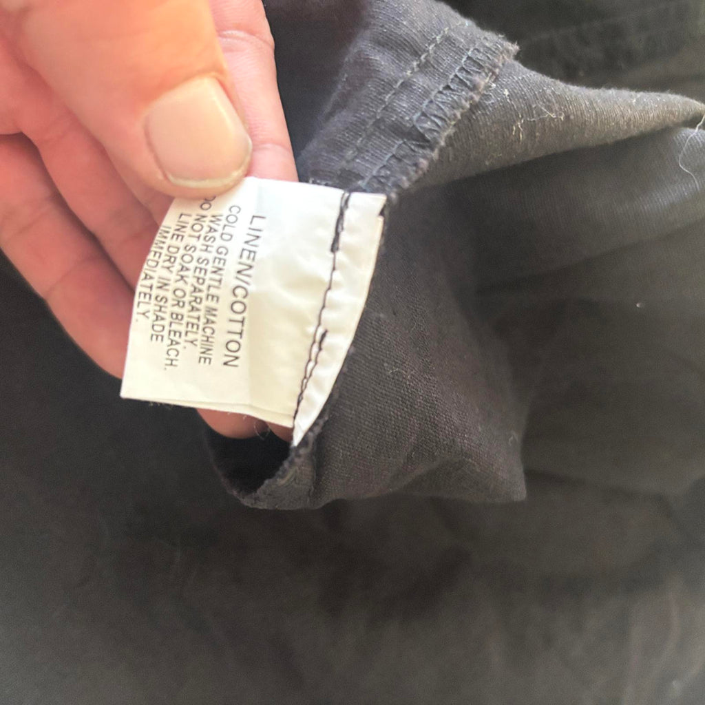 Country Belle Women's Black Linen Cotton Skirt Size 16 Vintage Style