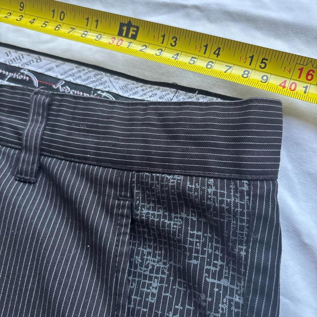 Size L Embroider Redemption Black and White Striped Trousers Pants - Come Sell Nearly Anything