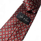 John & Lou Men's Tie Red Geometric Pattern Classic Style