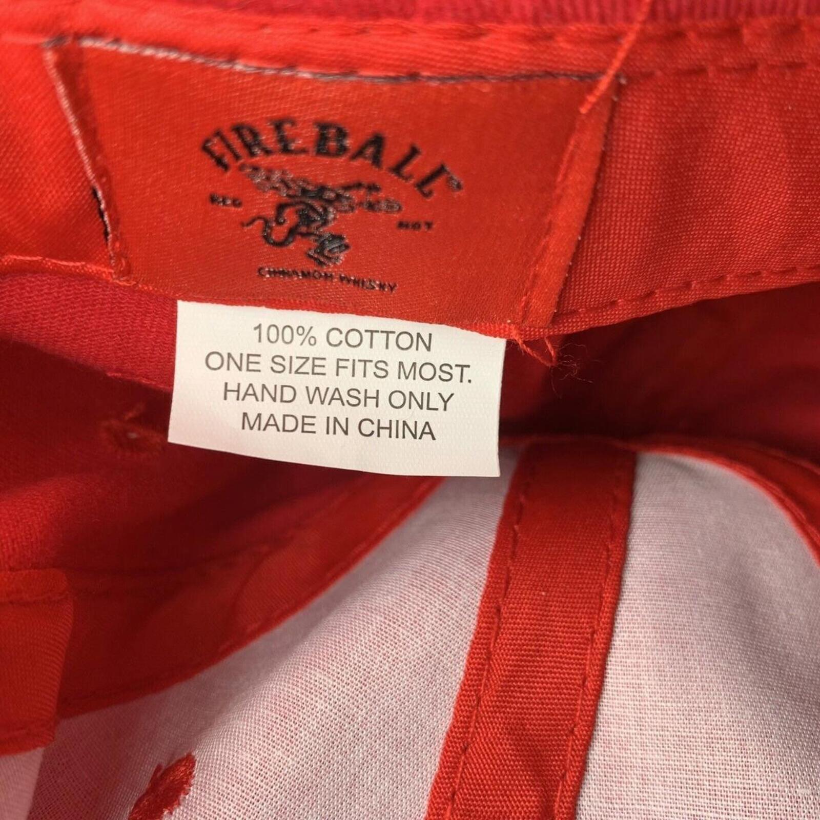 Fireball Cinnamon Whiskey Embroidered Adjustable Baseball Cap Red Hat. - Come Sell Nearly Anything