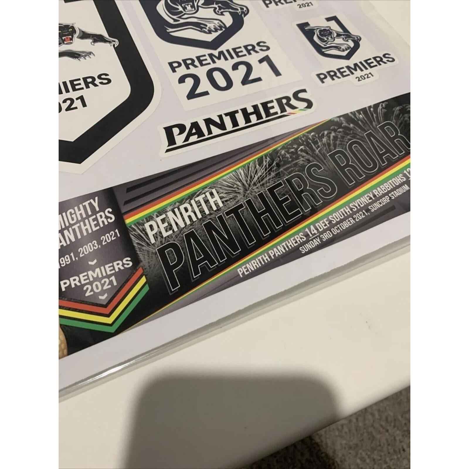 Penrith Panthers NRL 30cm Decal  Sticker Sheet 2021 Premiers Premiership Vinyl