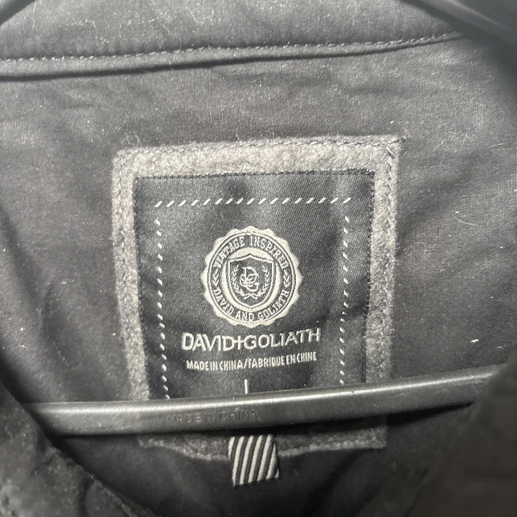 David and Goliath Men’s Size Large Trench Coat Jacket Vintage Y2K Size L - Come Sell Nearly Anything