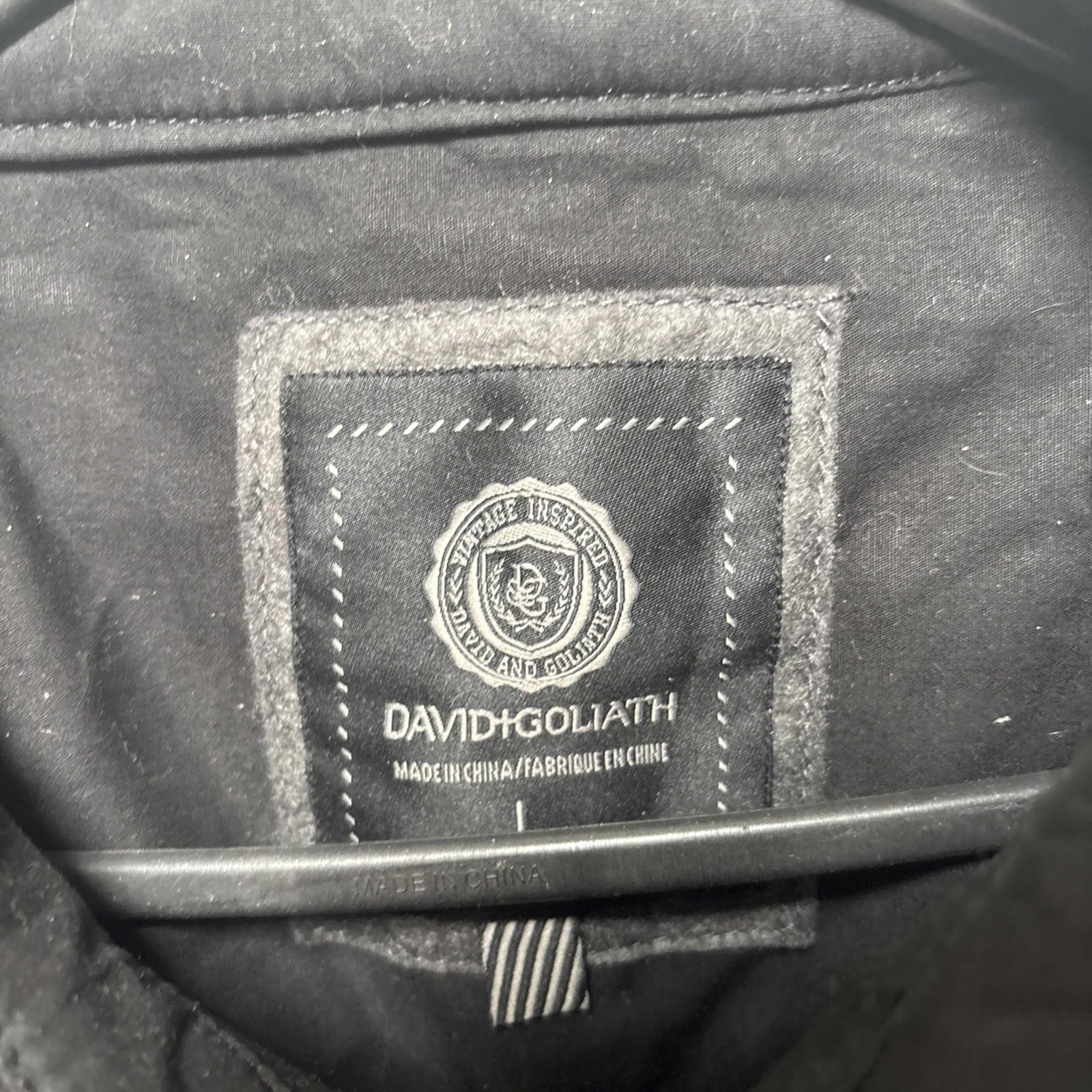 David and Goliath Men’s Size Large Trench Coat Jacket Vintage Y2K Size L - Come Sell Nearly Anything