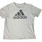 Adidas Men's Gray Logo T-Shirt Size L
