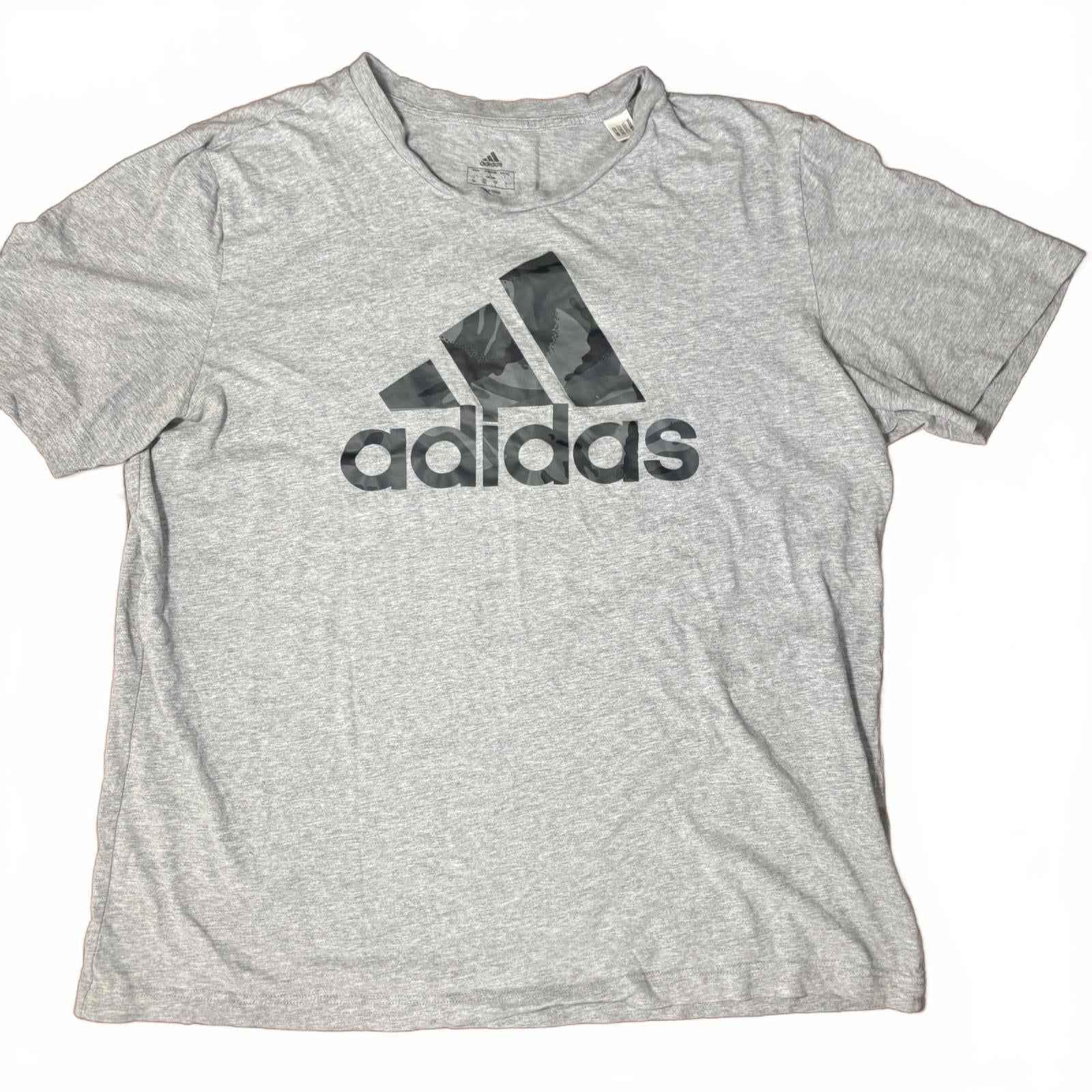 Adidas Men's Gray Logo T-Shirt Size L