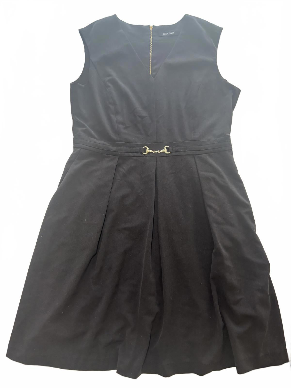 Ellen Tracy Black Sleeveless Dress Size M Classic Elegant Workwear - Come Sell Nearly Anything