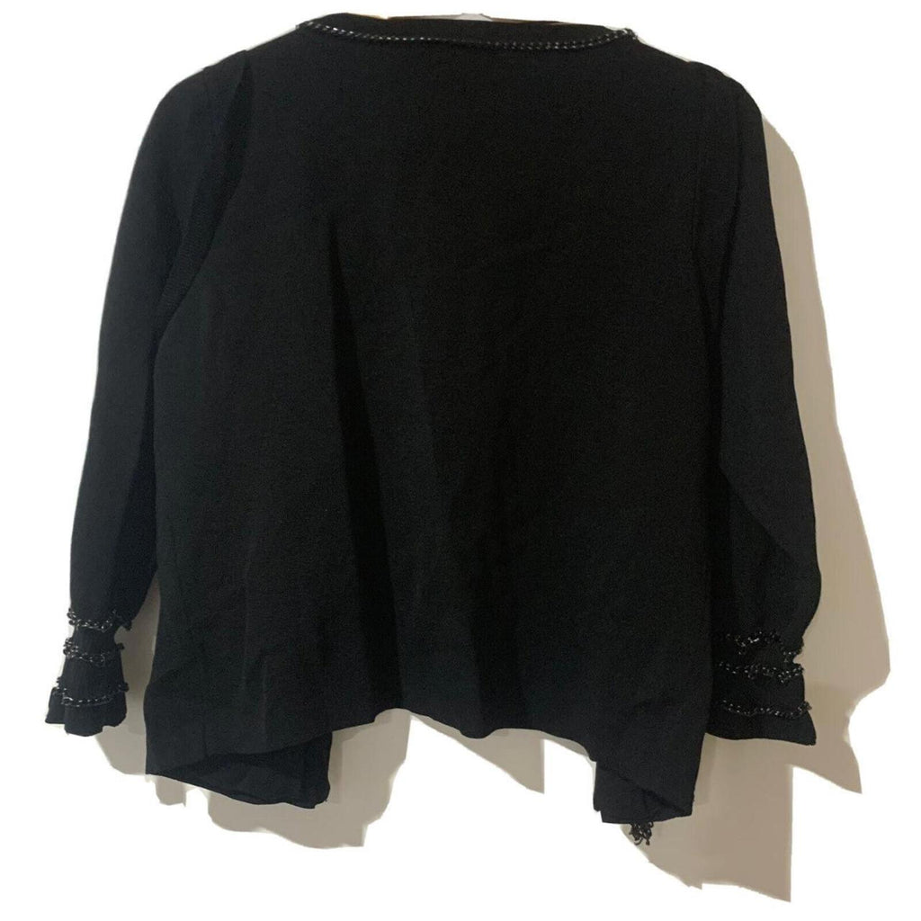 Portmans Womens Black Chain Trim on Black Blazer Size L BNWT RRP $129.95. - Come Sell Nearly Anything