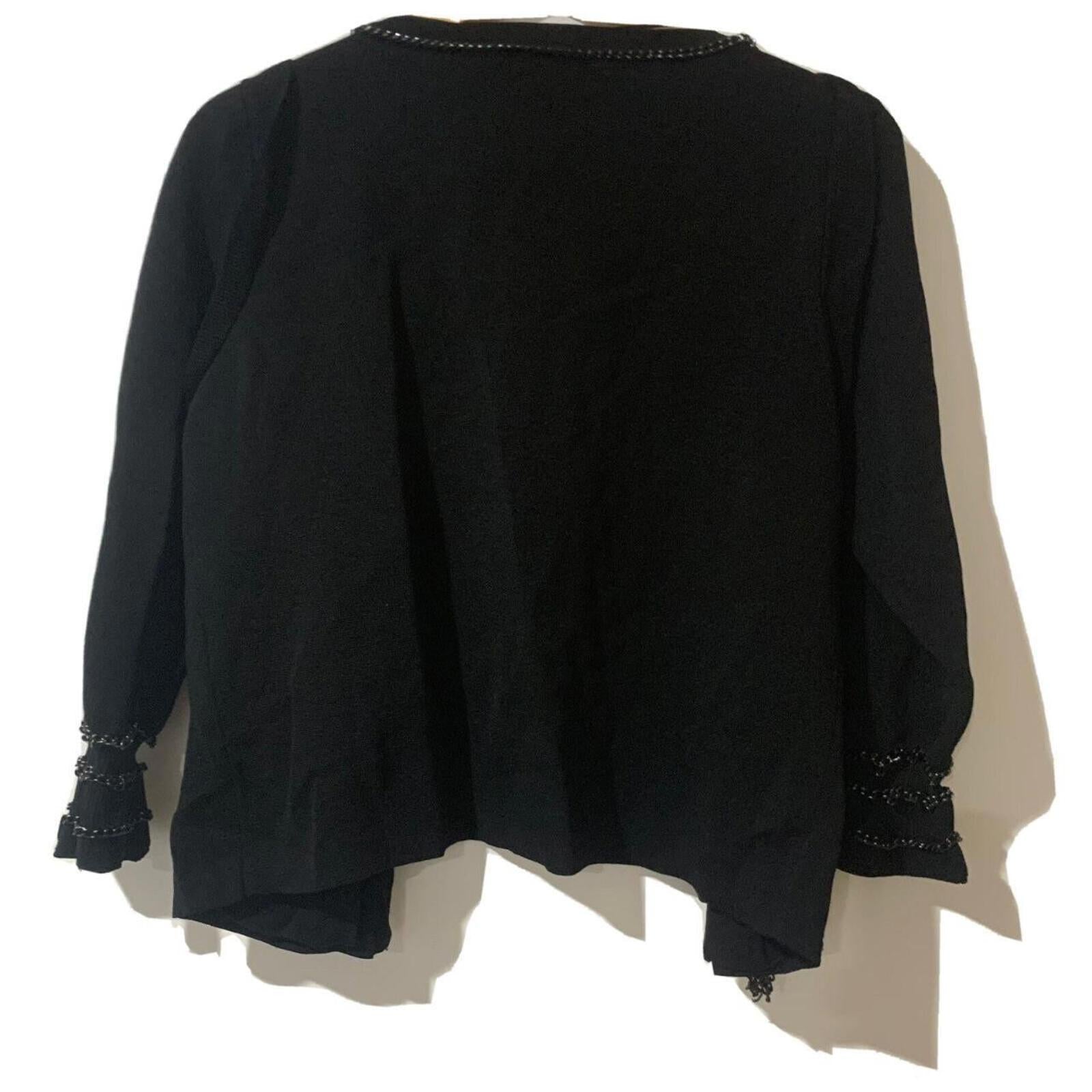 Portmans Womens Black Chain Trim on Black Blazer Size L BNWT RRP $129.95. - Come Sell Nearly Anything