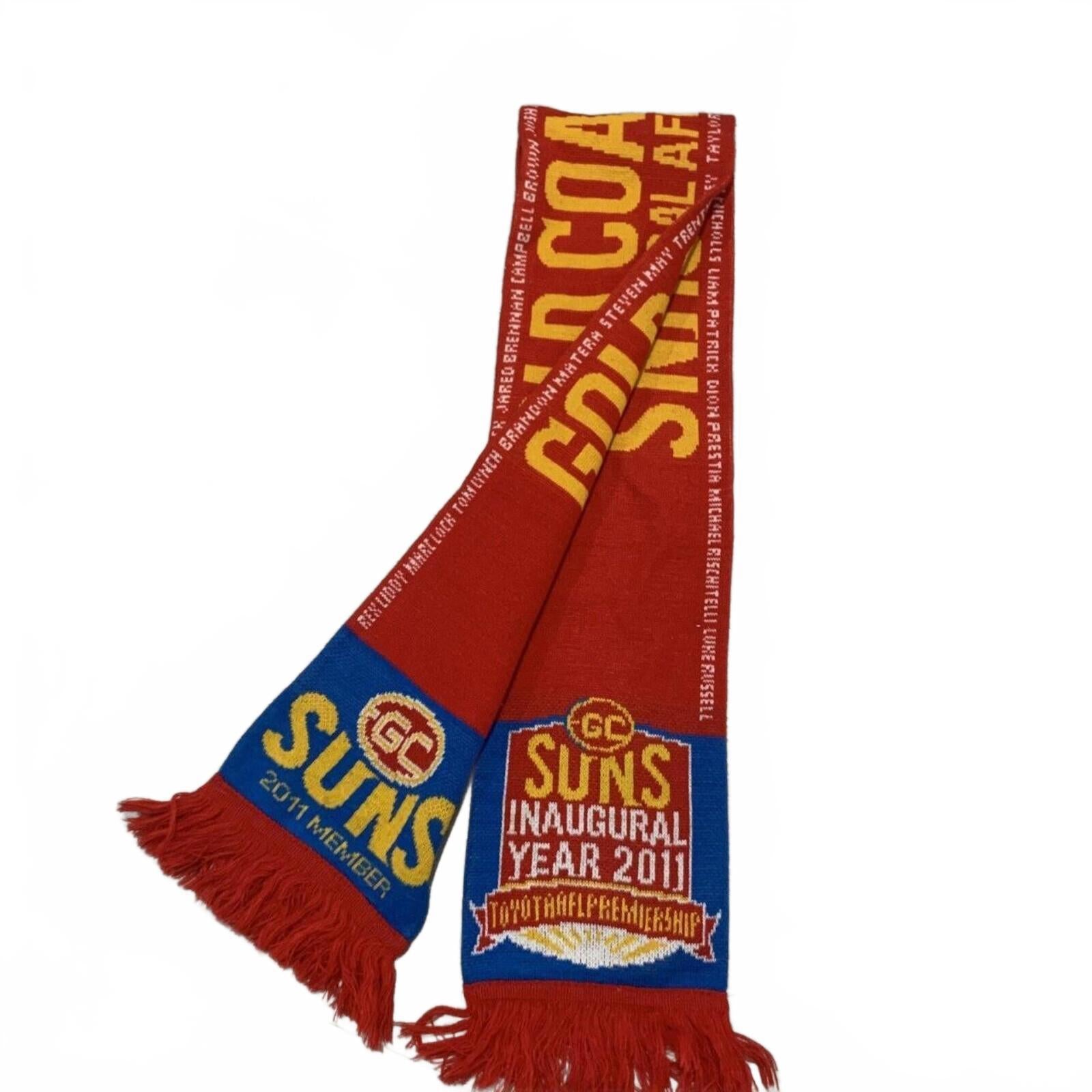 Gold Coast Suns AFL Football 2011 Member Inaugural Year Supporters Scarf. - Come Sell Nearly Anything