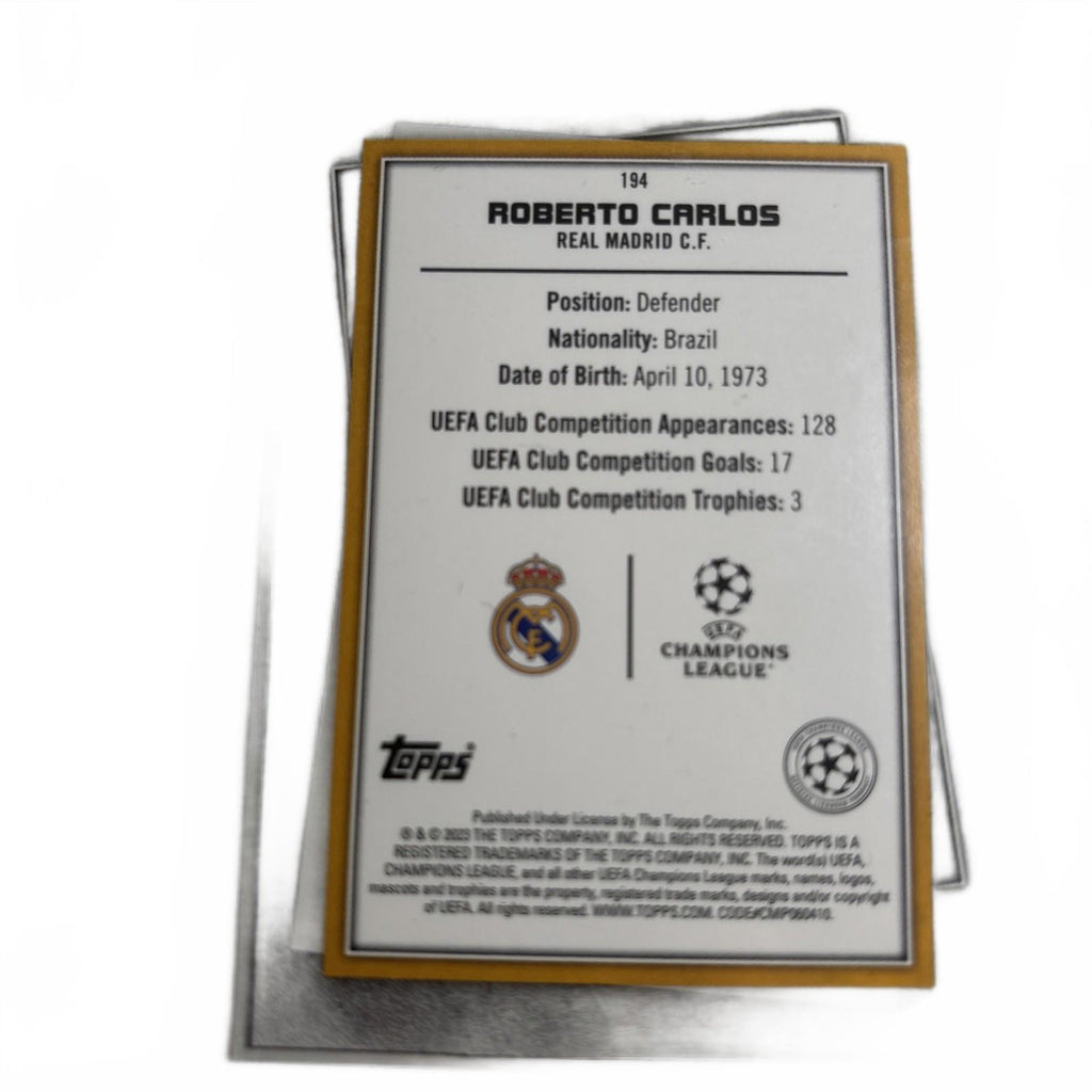 ROBERTO CARLOS LEGEND UEFA SUPERSTARS 2022-23 UNCOMMON BLUE HOLO FOIL