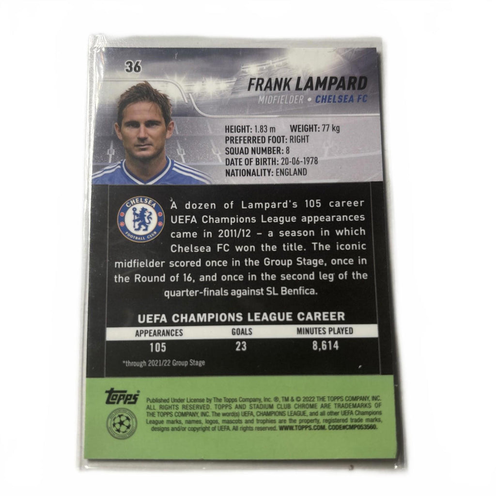 2022 TOPPS Stadium Club Chrome Soccer FRANK LAMPARD Pink Electric Charge Card 36