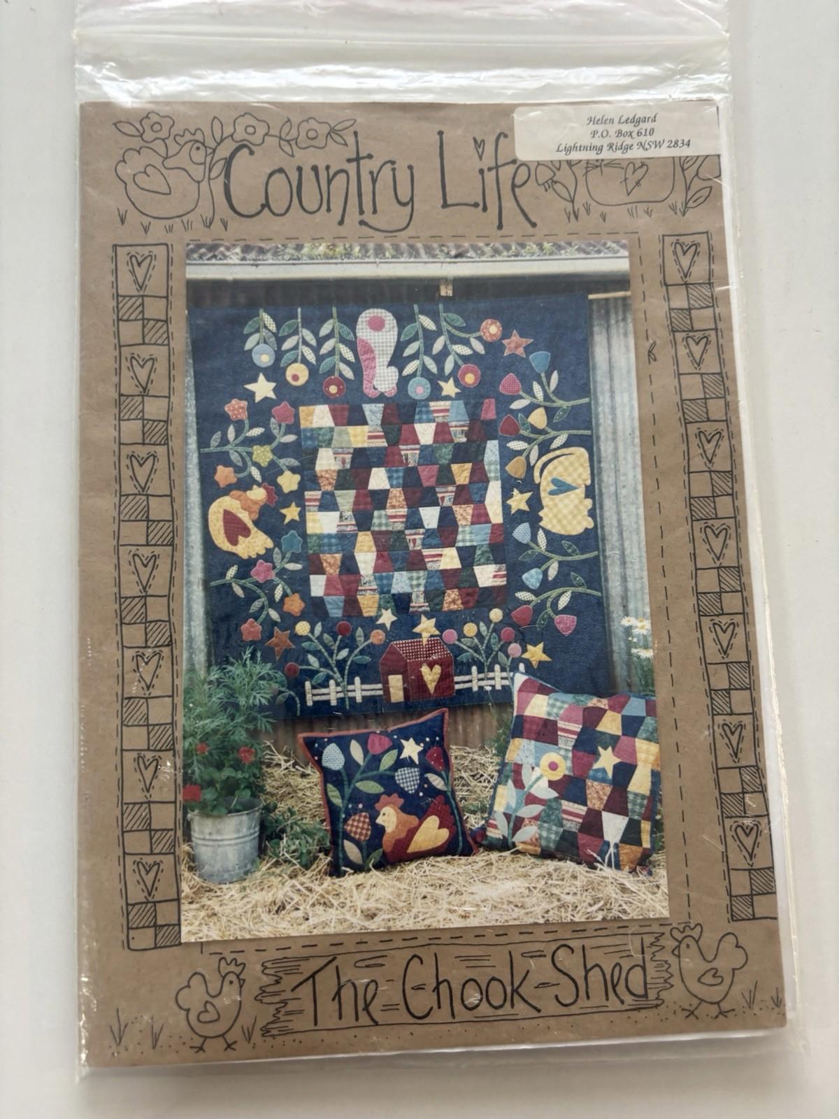 The Chook Shed - Country Life - Patchwork Wall Hanger Sew Stitch Vintage Craft - Come Sell Nearly Anything