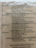 The Chook Shed - Country Welcome Patchwork Wall Hanger Sew Pattern Vintage Craft - Come Sell Nearly Anything