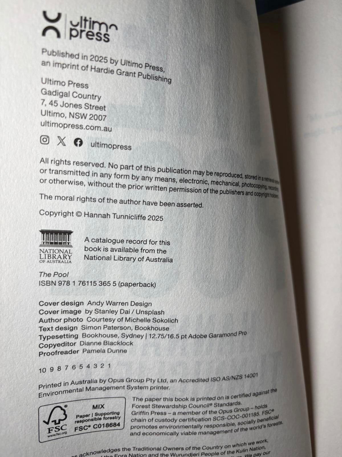 The Pool by Hannah Tunnicliffe - Mystery & Thriller Book