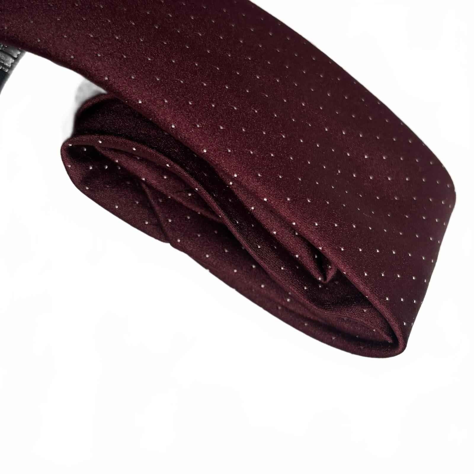 Pierre Cardin Burgundy Polka Dot Men's Trump Tie