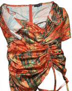 PrettyLittleThing Ruched Snake Print Bodycon Dress - Come Sell Nearly Anything