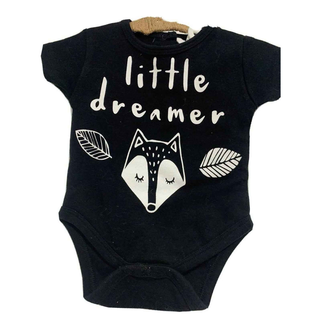 Aster & Oak Singlet Baby Bodysuit / One Piece Black - size 000 0-3 months