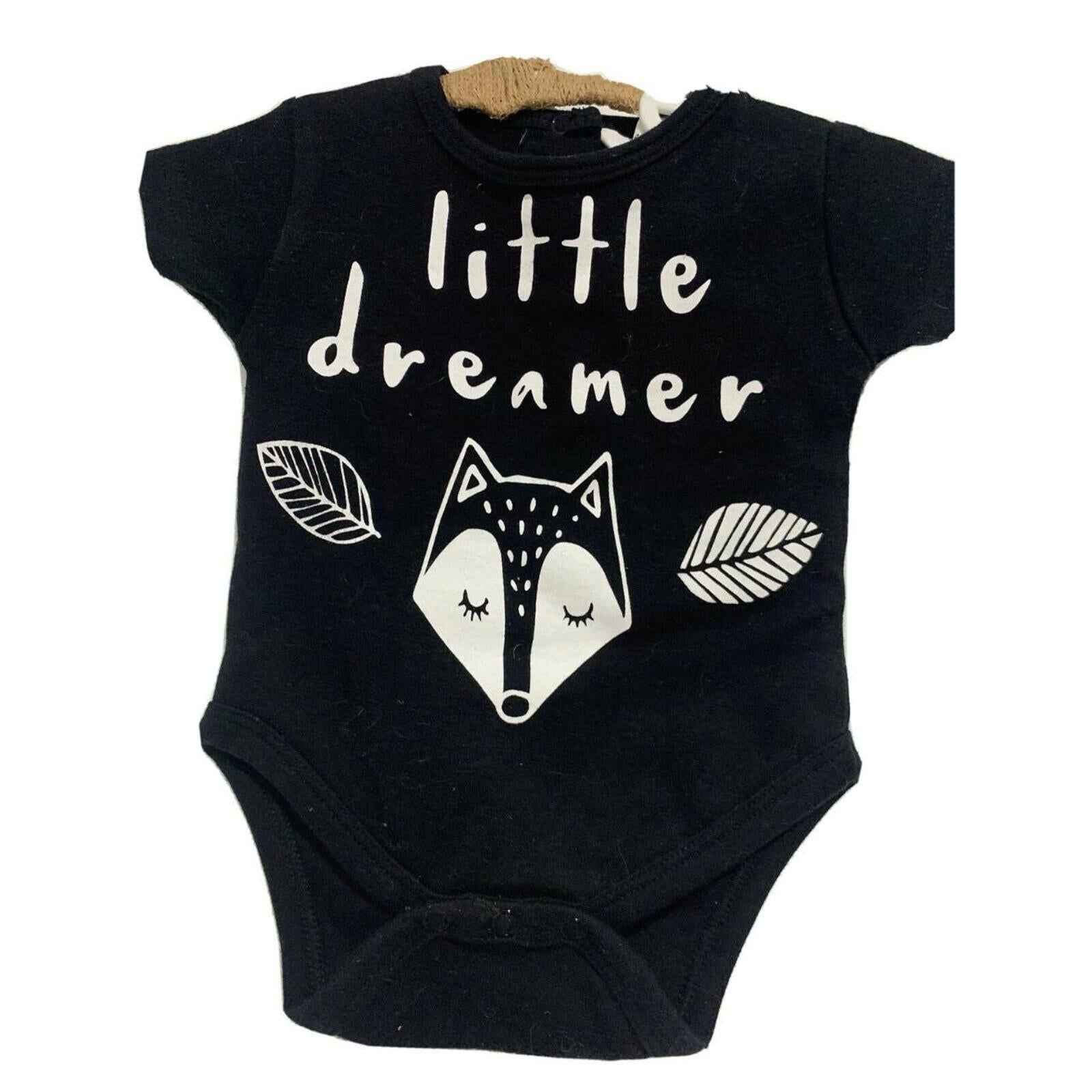 Aster & Oak Singlet Baby Bodysuit / One Piece Black - size 000 0-3 months
