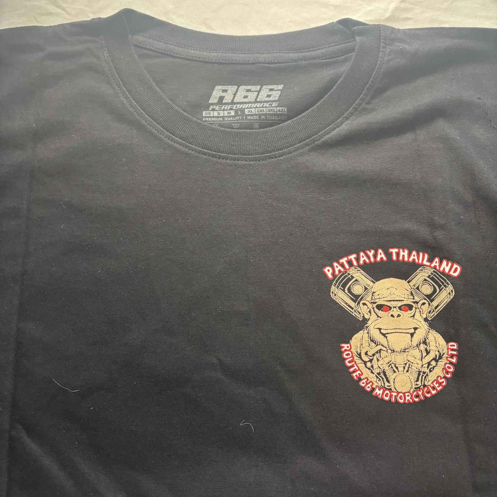 R66 Performance Men's Black Graphic T-Shirt Size XL Ride Hard Skull #Motorcycle