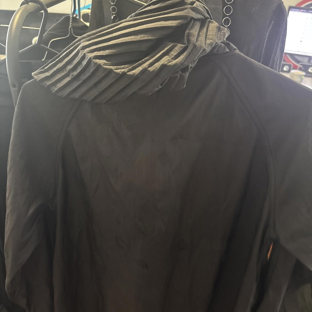 Black Rothco Large Layered Black Hooded Raincoat Spots Reversable Goth Rain Coat Parkas - Come Sell Nearly Anything