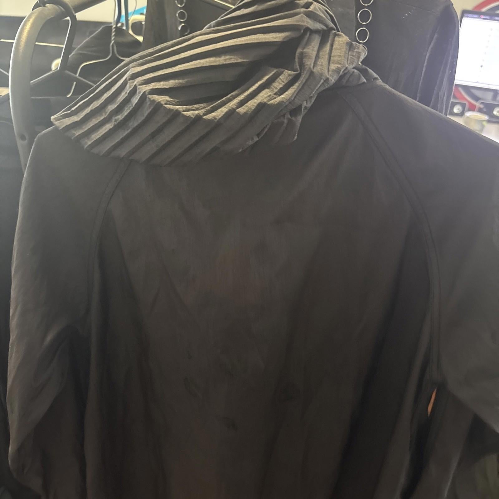 Black Rothco Large Layered Black Hooded Raincoat Spots Reversable Goth Rain Coat Parkas - Come Sell Nearly Anything