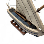 Handmade Wooden Model Boat 19cm x 18cm x 3cm Decorative Sailboat