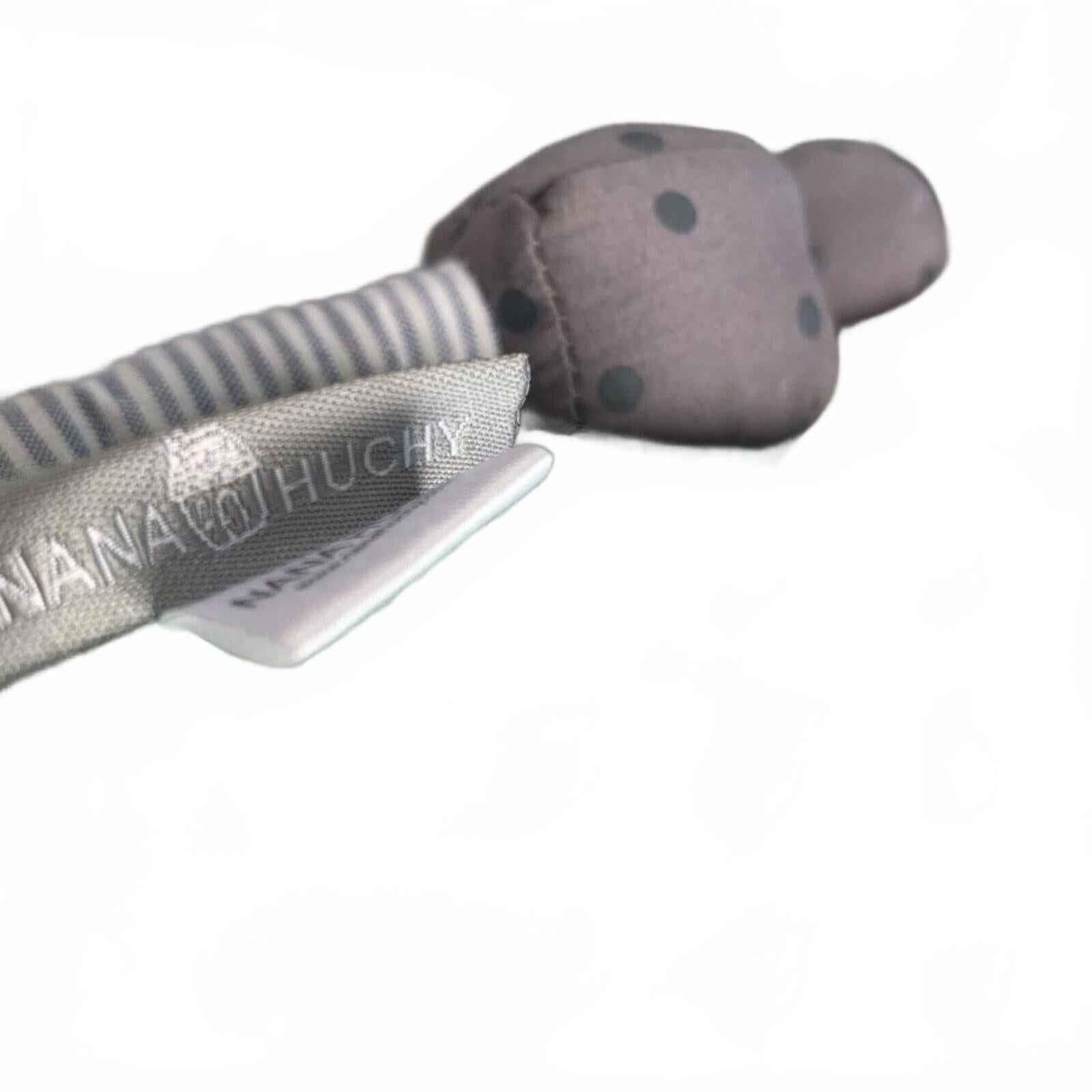 Nana Huchy Robot Plush 40cm Grey Soft Stuffed Toy Wearing Shorts.