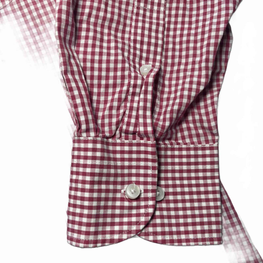 Van Heusen Classic Fit Men's Dress Shirt Size 42 Burgundy Check