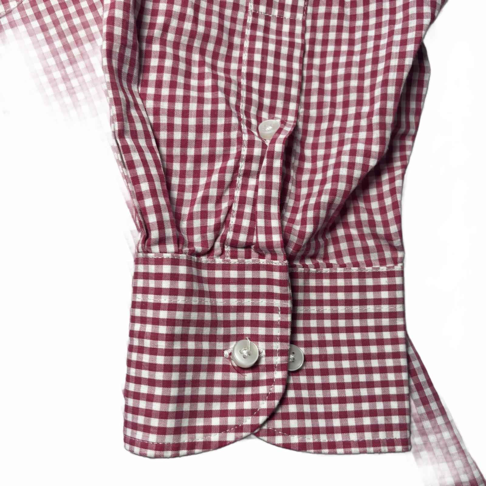 Van Heusen Classic Fit Men's Dress Shirt Size 42 Burgundy Check