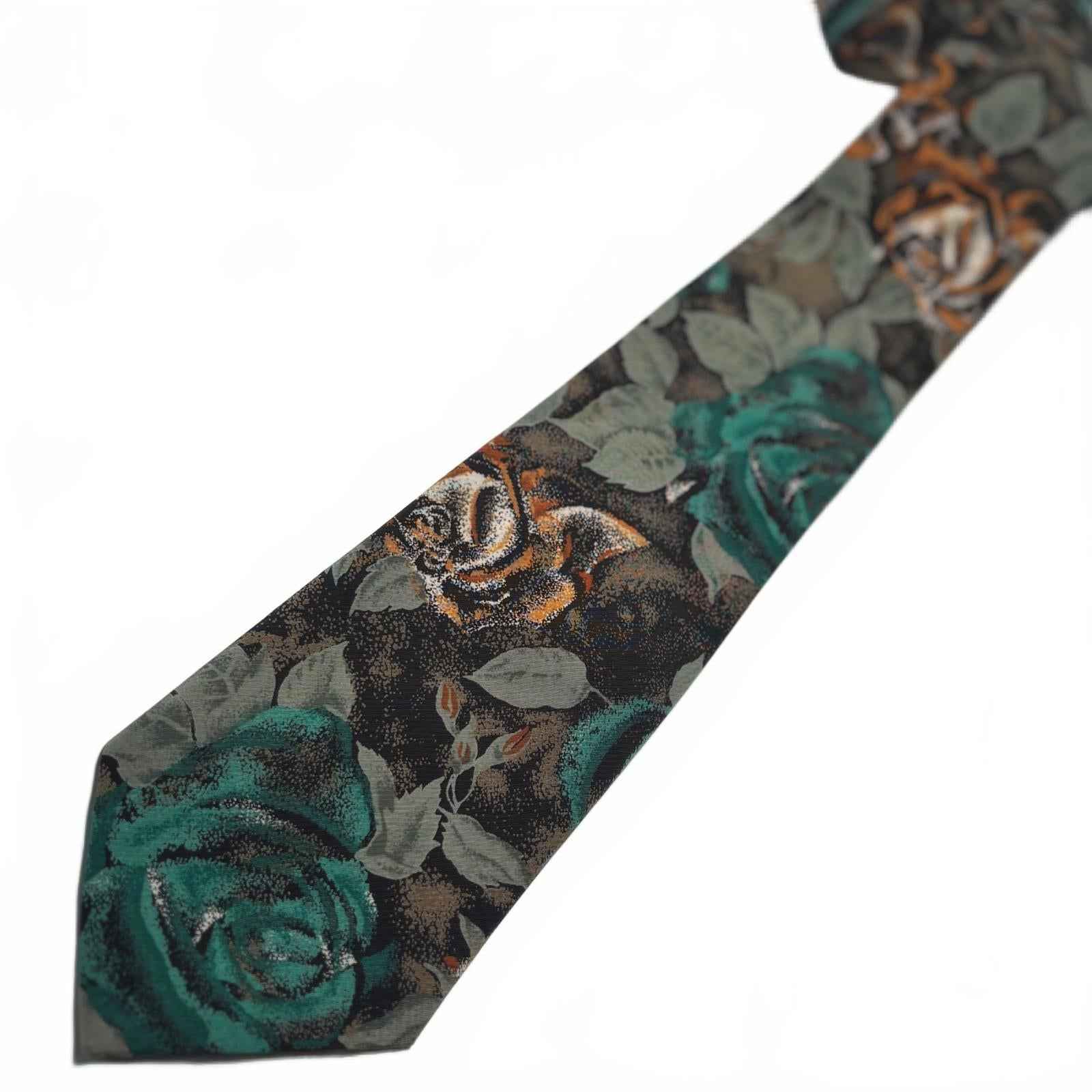 Qlenora Floral Pattern Men's Tie 100% Polyester