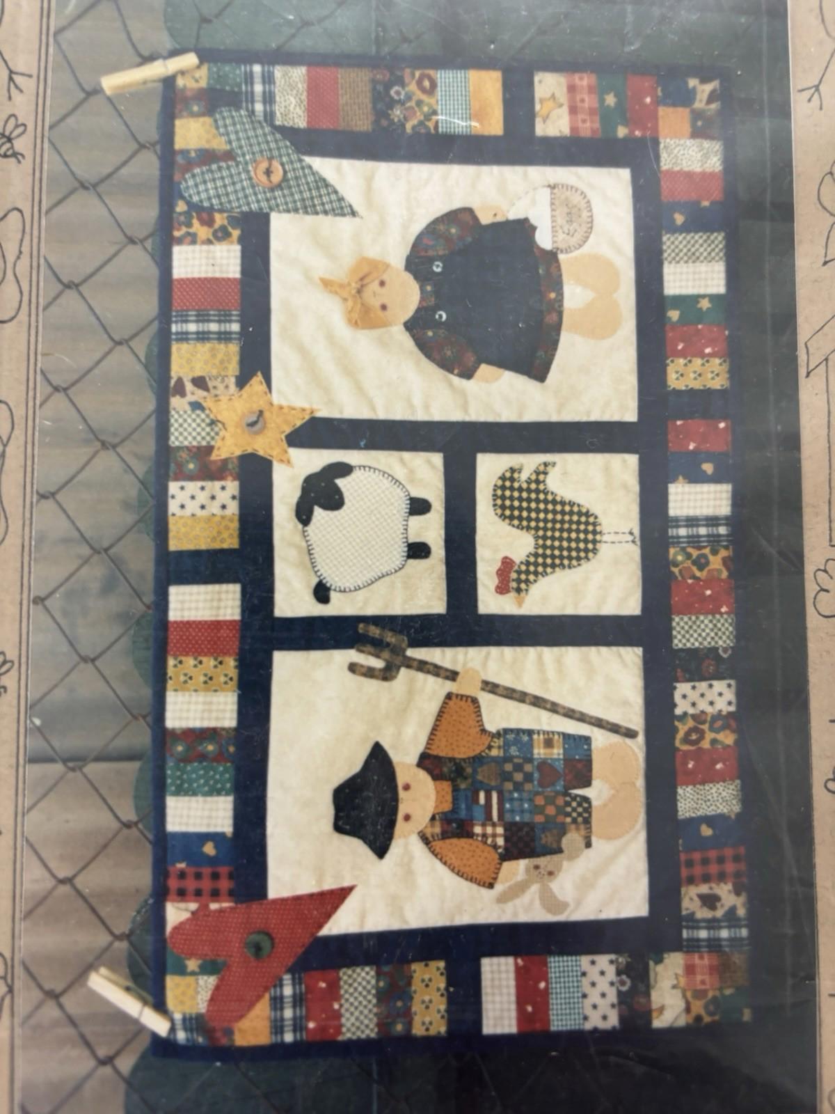 The Chook Shed - Farmers Delight Patchwork Wall Hanger Sew Stitch Vintage Craft - Come Sell Nearly Anything