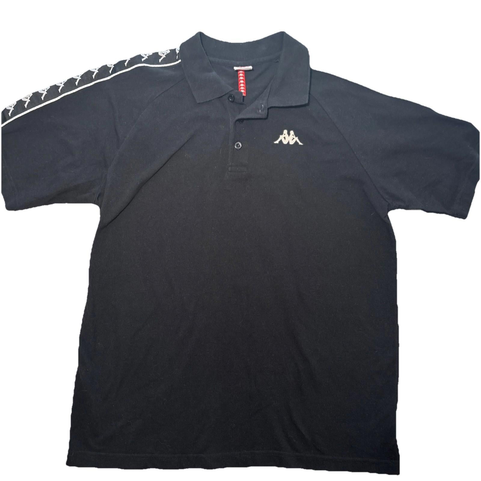 Kappa Men's Polo Shirt Black Size XL Y2K Streetwear Sport Casual