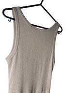 Moukola Beige Ribbed Knit Sleeveless Jumpsuit with Tie Waist, Size 8 - Come Sell Nearly Anything