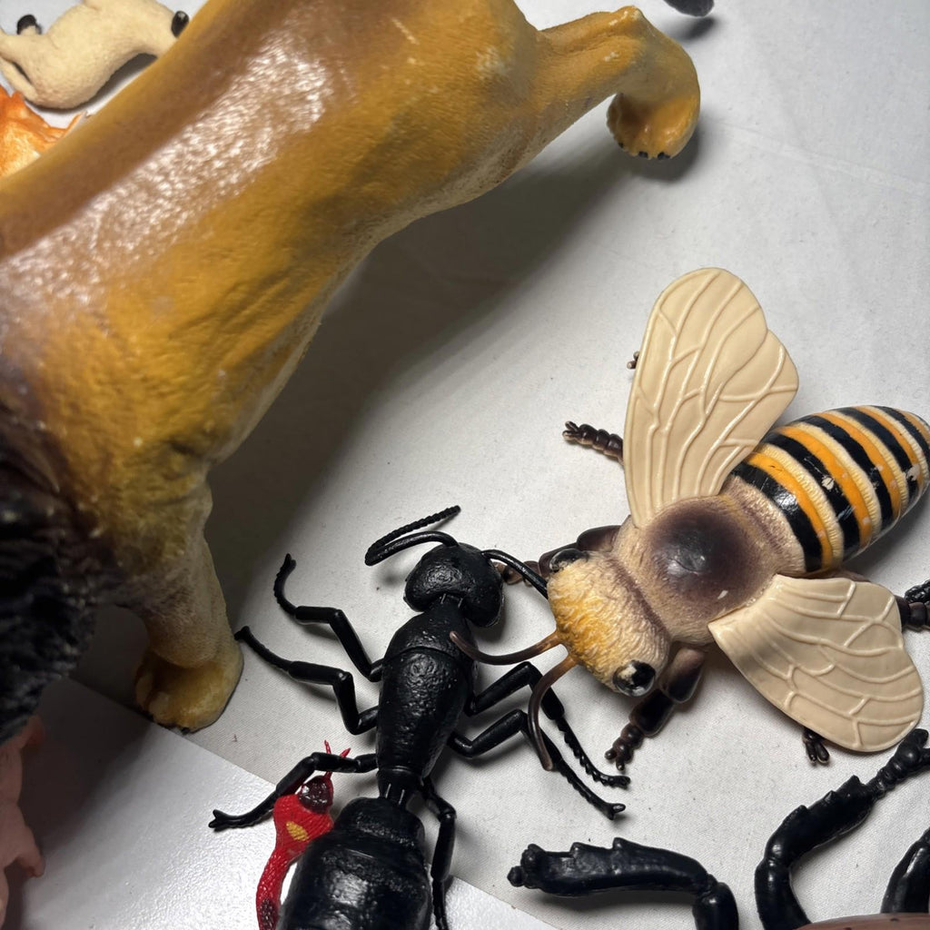 Vintage Farm Safari Domestic Wildlife Animal Bundle Plastic Toys Pretend Play