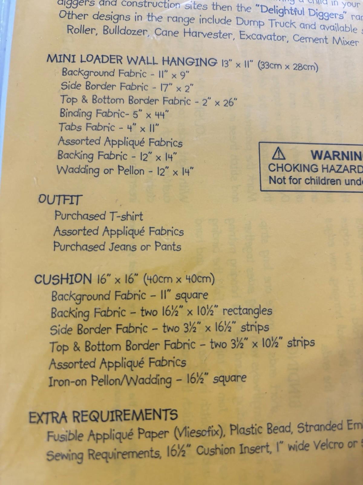 Mini Loader Delightful Diggers Country Patchwork Cottagecore Sew Craft Pattern - Come Sell Nearly Anything