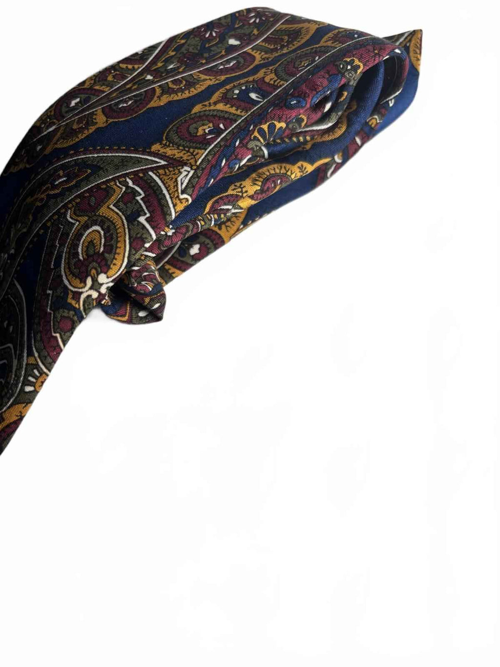 Friendly Armies Men's Paisley Silk Tie - Classic Navy, Burgundy, Mustard