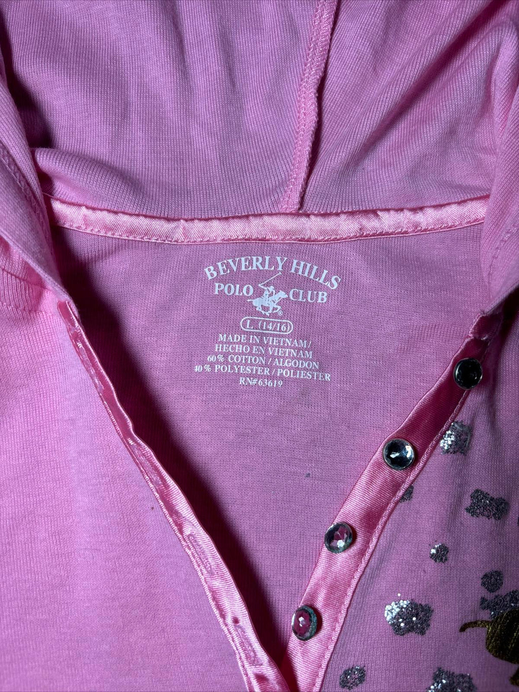 Beverly Hills Polo Club Pink Hooded Polo Shirt Size L/14-16 - Come Sell Nearly Anything