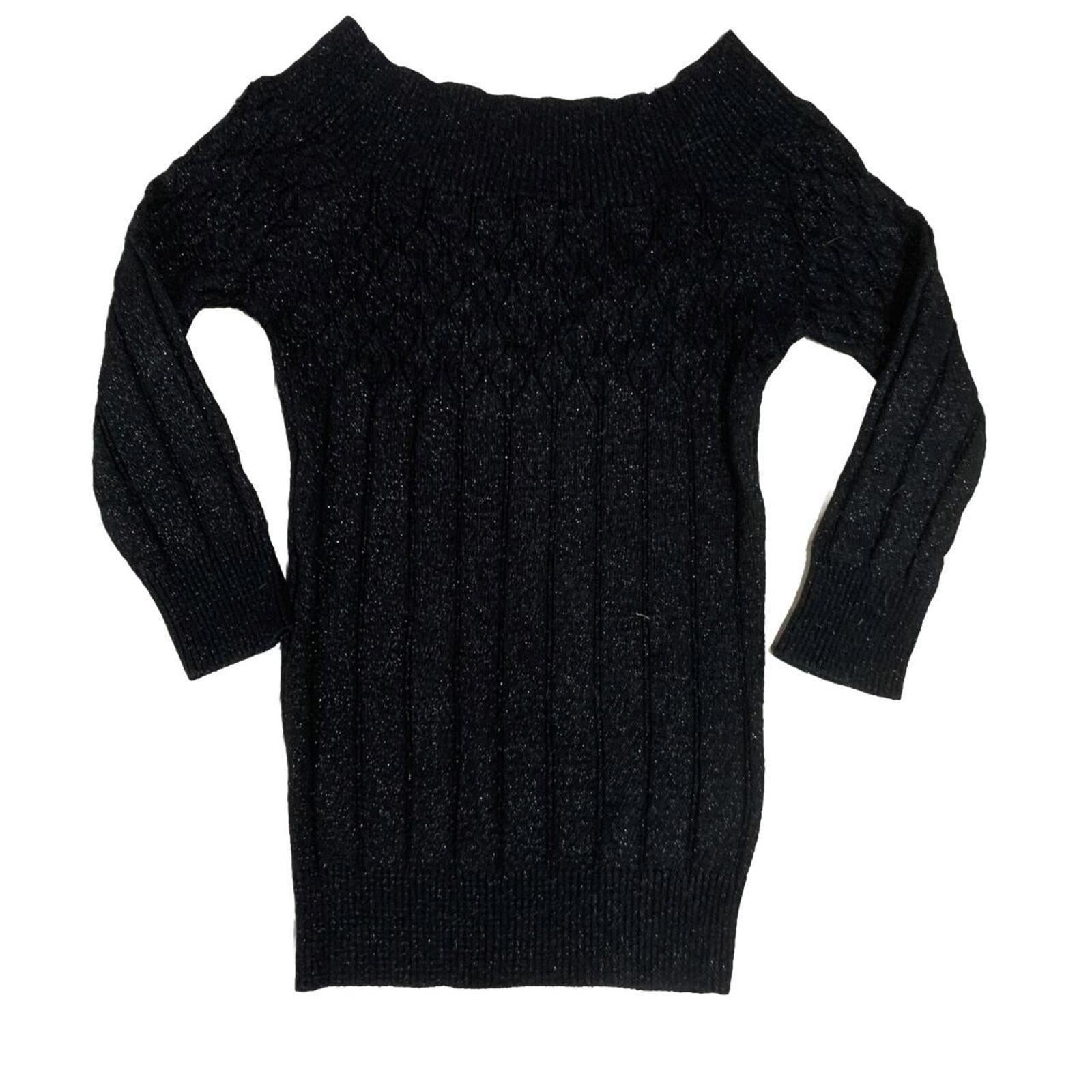 Vintage Bubblegum Long Black Sparkle Jumper Top Size Small Knit. - Come Sell Nearly Anything