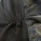 Women's Black and Metallic Elastic Waist Skirt with Anchor Patch VTG - Come Sell Nearly Anything