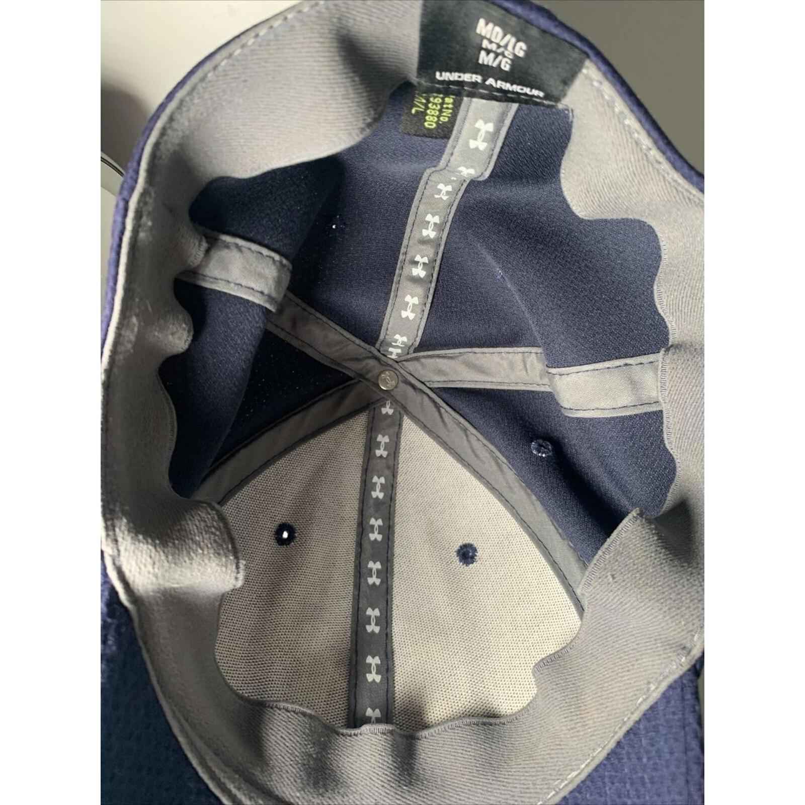 Under Armour Blue White Ball Cap Hat Fitted M/L Baseball.