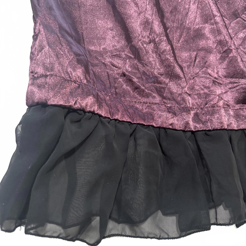 Sass Women's Purple Vintage Satin Skirt Size 10 Y2K Goth Style