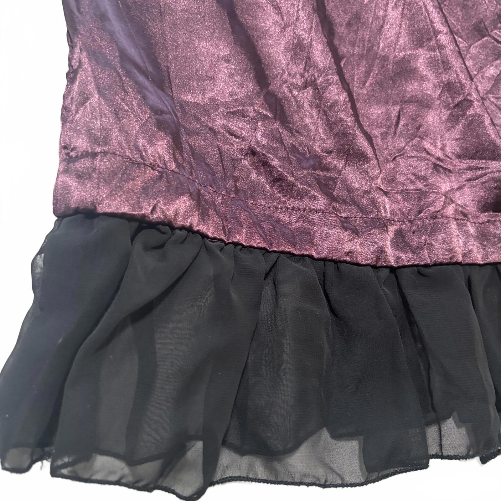 Sass Women's Purple Vintage Satin Skirt Size 10 Y2K Goth Style