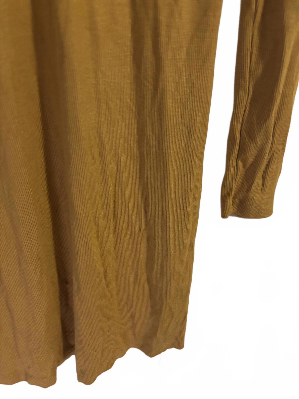 ICE Mustard Long Sleeve Calf Length Dress with Keyhole Detail, Size L BNWT - Come Sell Nearly Anything