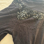 G-HOW Small Black Women's Turtleneck Top with Embellishments - Come Sell Nearly Anything