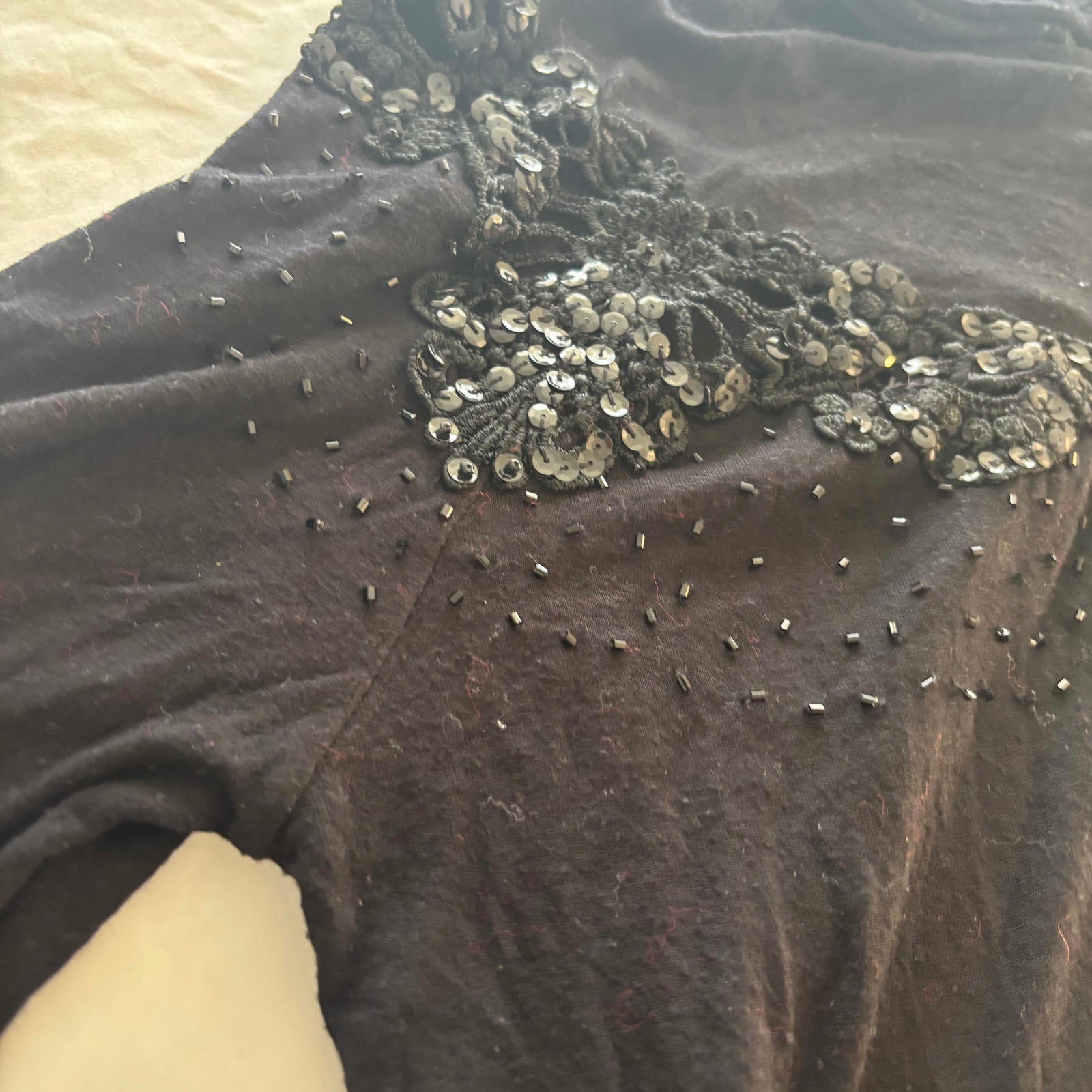 G-HOW Small Black Women's Turtleneck Top with Embellishments - Come Sell Nearly Anything