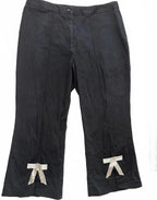 Black Women's Pants with Polka Dot Bow Detail Size 16 - Come Sell Nearly Anything
