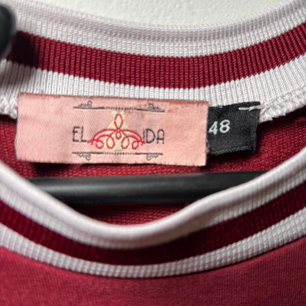 Elan Da Women's Long Sleeve Dress Size 48 Burgundy Casual #ElanDa - Come Sell Nearly Anything